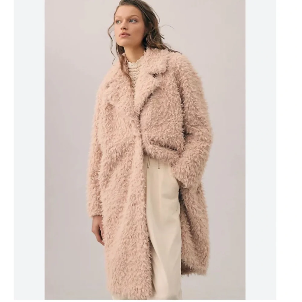 Anthropologie Pink Faux Fur Jacket - Picture 2 of 11